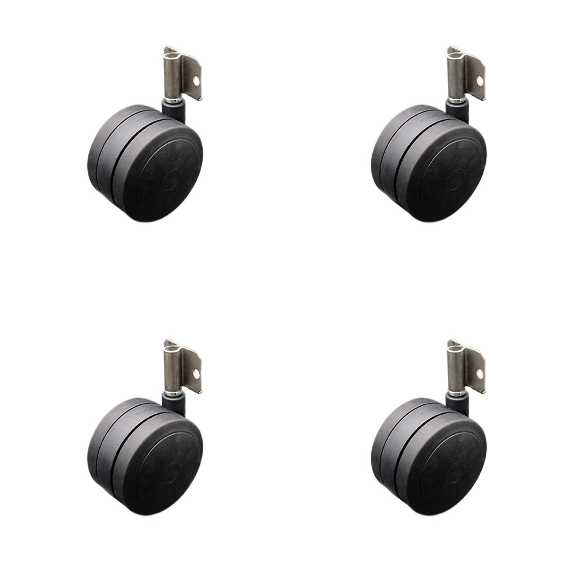 Service Caster, 4in. Stem Casters, Wheel Diameter 4 in, Caster Type Swivel, Package (qty.) 4, Model# SCC-GR02S100-TPR-BLK-716-4-CB180-4